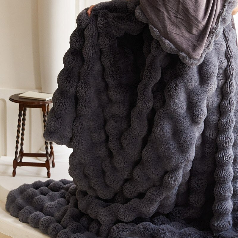 Tuscan Fur Blanket - Midnight Blue