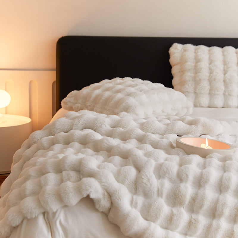 Tuscan Fur Blanket - White